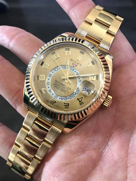 rolex yellow gold sky dweller